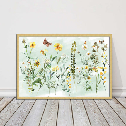 Spring Wild flowers. Framed picture with choice of frame colours.