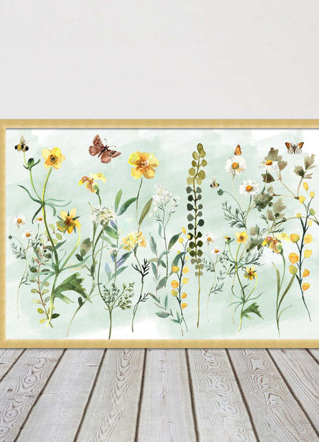 Spring Wild flowers. Framed picture with choice of frame colours.