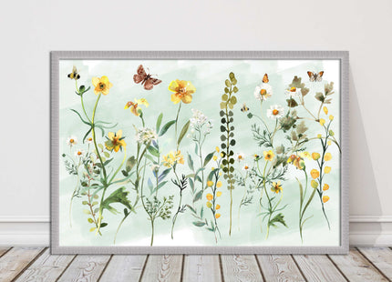 Spring Wild flowers. Framed picture with choice of frame colours.