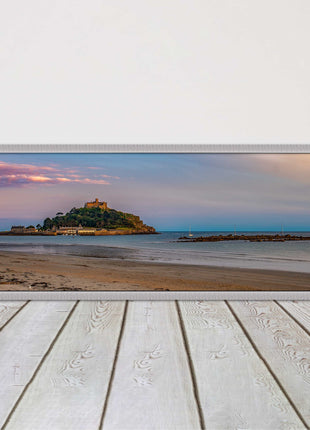 picture frame and print st michaels mount castle in cornwall at sunset wall art