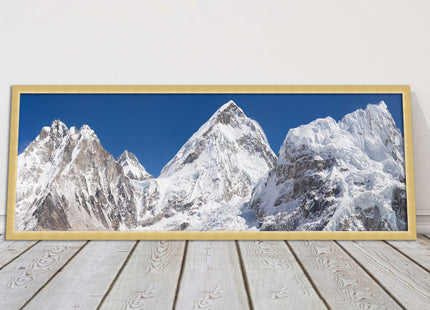 Everest summit mountains framed picture print black white gold grey frames