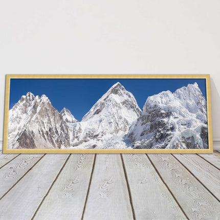Everest summit mountains framed picture print black white gold grey frames