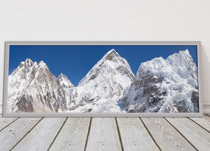 Everest summit mountains framed picture print black white gold grey frames