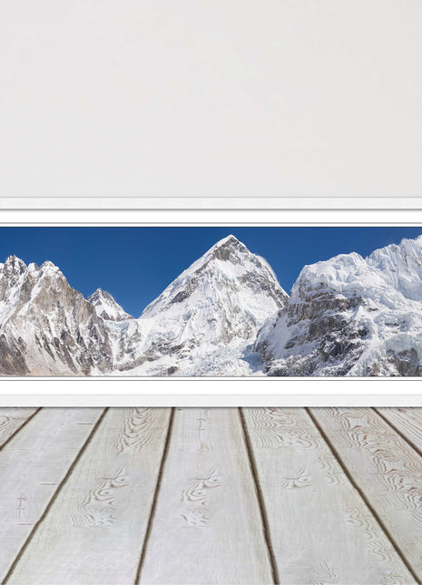 Everest summit mountains framed picture print black white gold grey frames