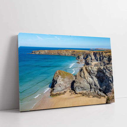 Bedruthan Steps north cornwall coastime canvas picture print