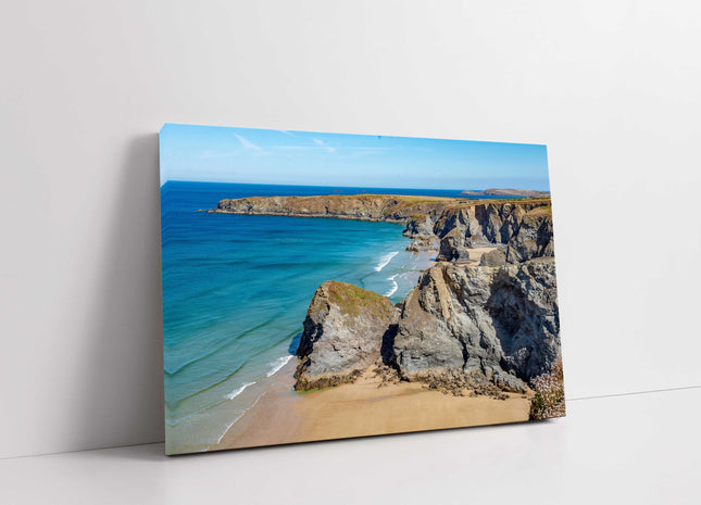 Bedruthan Steps north cornwall coastime canvas picture print