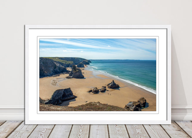 Bedruthan Steps Newquay Cornwall framed picture and print