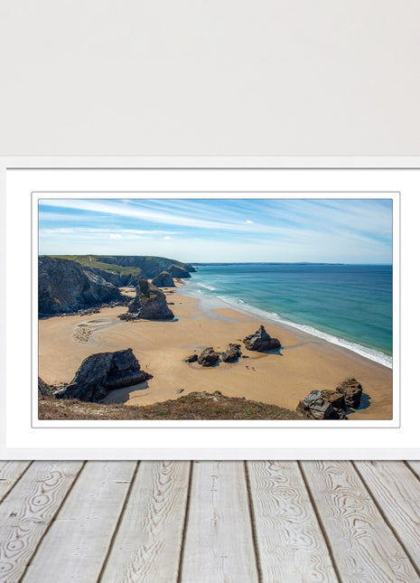 Bedruthan Steps Newquay Cornwall framed picture and print