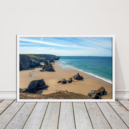 Bedruthan Steps Newquay Cornwall framed picture and print