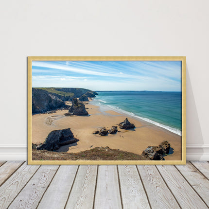 Bedruthan Steps Newquay Cornwall framed picture and print