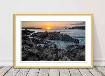 Crantock Beach, Newquay Cornwall. Framed picture print, choice of frame colours.