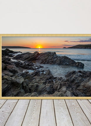 Crantock Beach, Newquay Cornwall. Framed picture print, choice of frame colours.