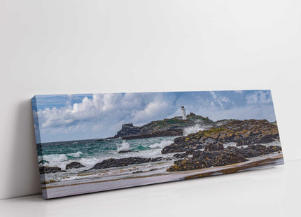 Godrevy Lighthouse North Cornwall. Panoramic canvas picture print Stunning image