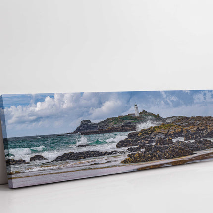 Godrevy Lighthouse North Cornwall. Panoramic canvas picture print Stunning image