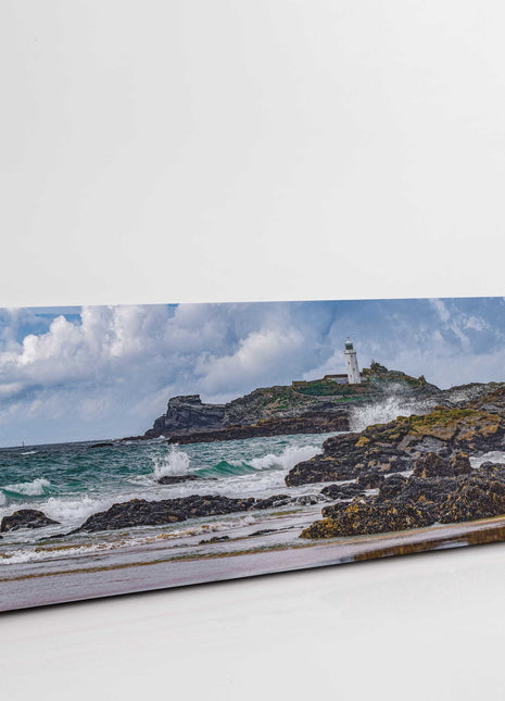 Godrevy Lighthouse North Cornwall. Panoramic canvas picture print Stunning image