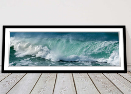 Rolling waves Panoramic Framed picture print Beautiful colours crashing waves