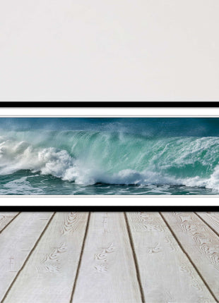 Rolling waves Panoramic Framed picture print Beautiful colours crashing waves