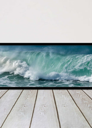 Rolling waves Panoramic Framed picture print Beautiful colours crashing waves