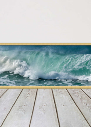 Rolling waves Panoramic Framed picture print Beautiful colours crashing waves