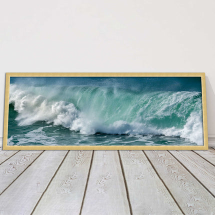 Rolling waves Panoramic Framed picture print Beautiful colours crashing waves