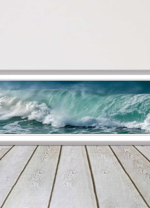 Rolling waves Panoramic Framed picture print Beautiful colours crashing waves