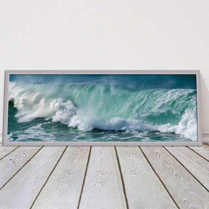 Rolling waves Panoramic Framed picture print Beautiful colours crashing waves