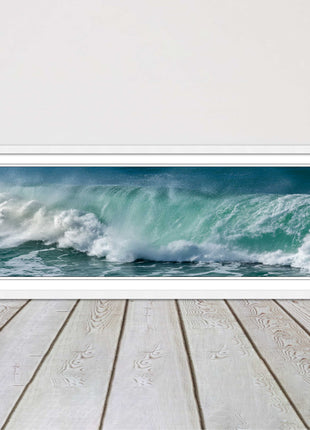 Rolling waves Panoramic Framed picture print Beautiful colours crashing waves