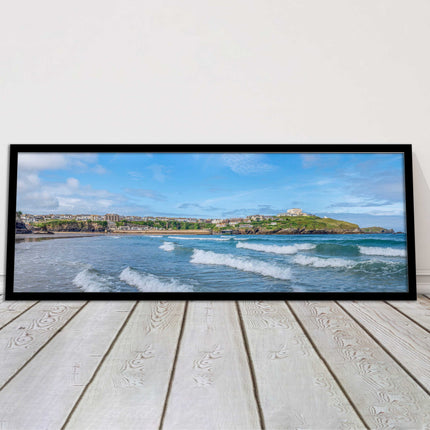Newquay Bay. Panoramic framed picture print. A choice of picture frames.