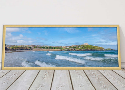 Newquay Bay. Panoramic framed picture print. A choice of picture frames.