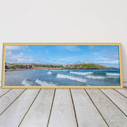 Newquay Bay. Panoramic framed picture print. A choice of picture frames.