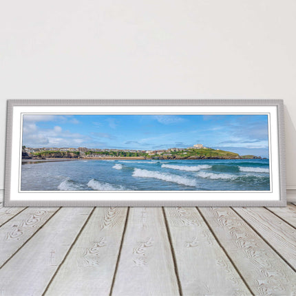 Newquay Bay. Panoramic framed picture print. A choice of picture frames.