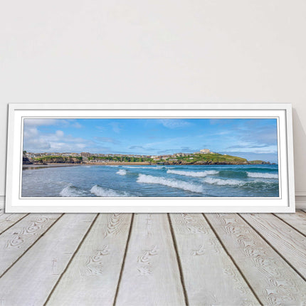 Newquay Bay. Panoramic framed picture print. A choice of picture frames.