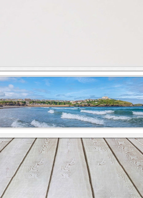 Newquay Bay. Panoramic framed picture print. A choice of picture frames.
