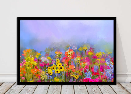 summer flowers print and picture frame ready to hang wall art home decor