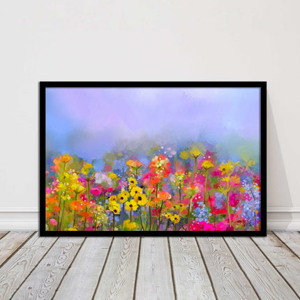 summer flowers print and picture frame ready to hang wall art home decor