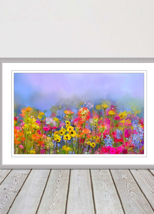 summer flowers print and picture frame ready to hang wall art home decor