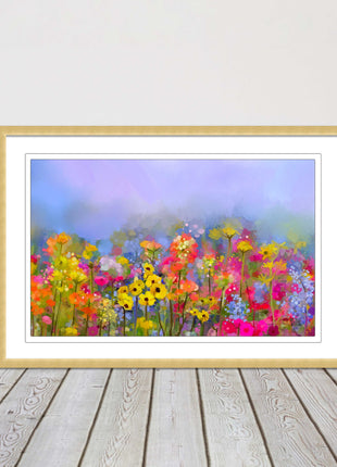 summer flowers print and picture frame ready to hang wall art home decor