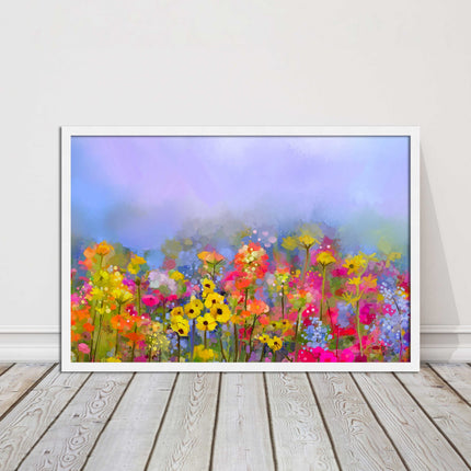 summer flowers print and picture frame ready to hang wall art home decor