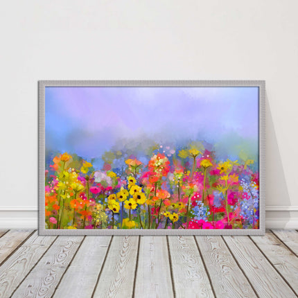 summer flowers print and picture frame ready to hang wall art home decor