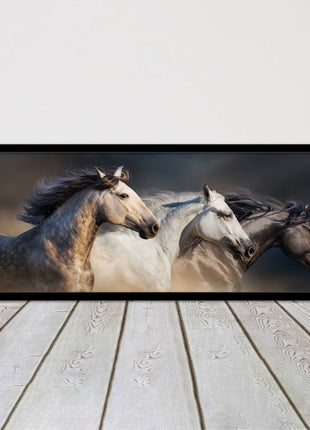 Wild Horses galloping Panoramic framed picture print A choice of picture frames.