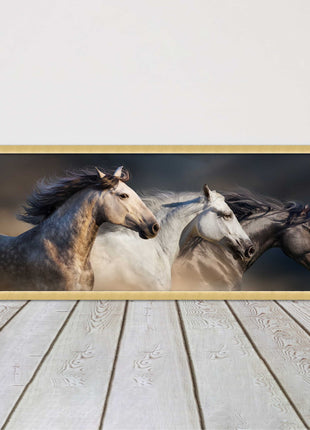 Wild Horses galloping Panoramic framed picture print A choice of picture frames.
