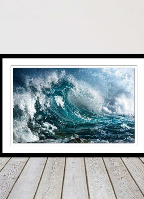 Ocean wave in the storm. Framed picture print with a choice of frame colours.