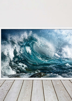 Ocean wave in the storm. Framed picture print with a choice of frame colours.