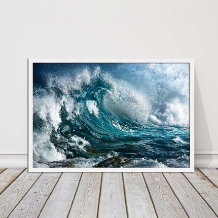 Ocean wave in the storm. Framed picture print with a choice of frame colours.