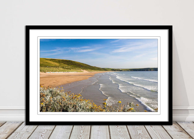 Woolacombe Beach, Devon. Sea view. framed picture print