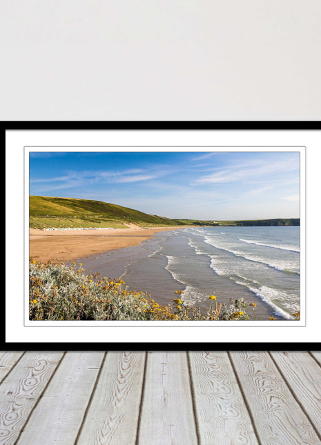 Woolacombe Beach, Devon. Sea view. framed picture print
