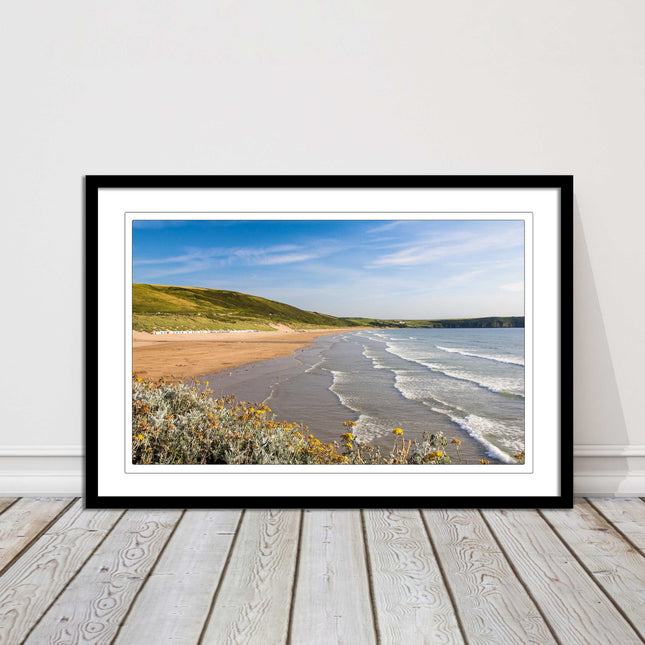 Woolacombe Beach, Devon. Sea view. framed picture print