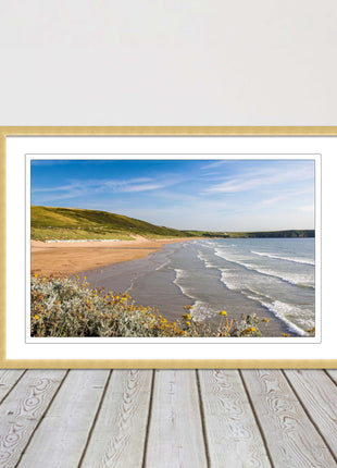 Woolacombe Beach, Devon. Sea view. framed picture print