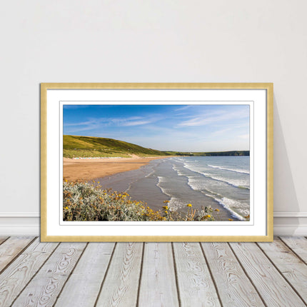 Woolacombe Beach, Devon. Sea view. framed picture print