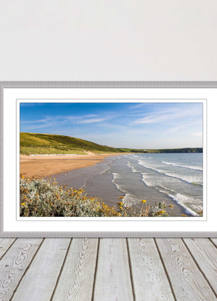 Woolacombe Beach, Devon. Sea view. framed picture print